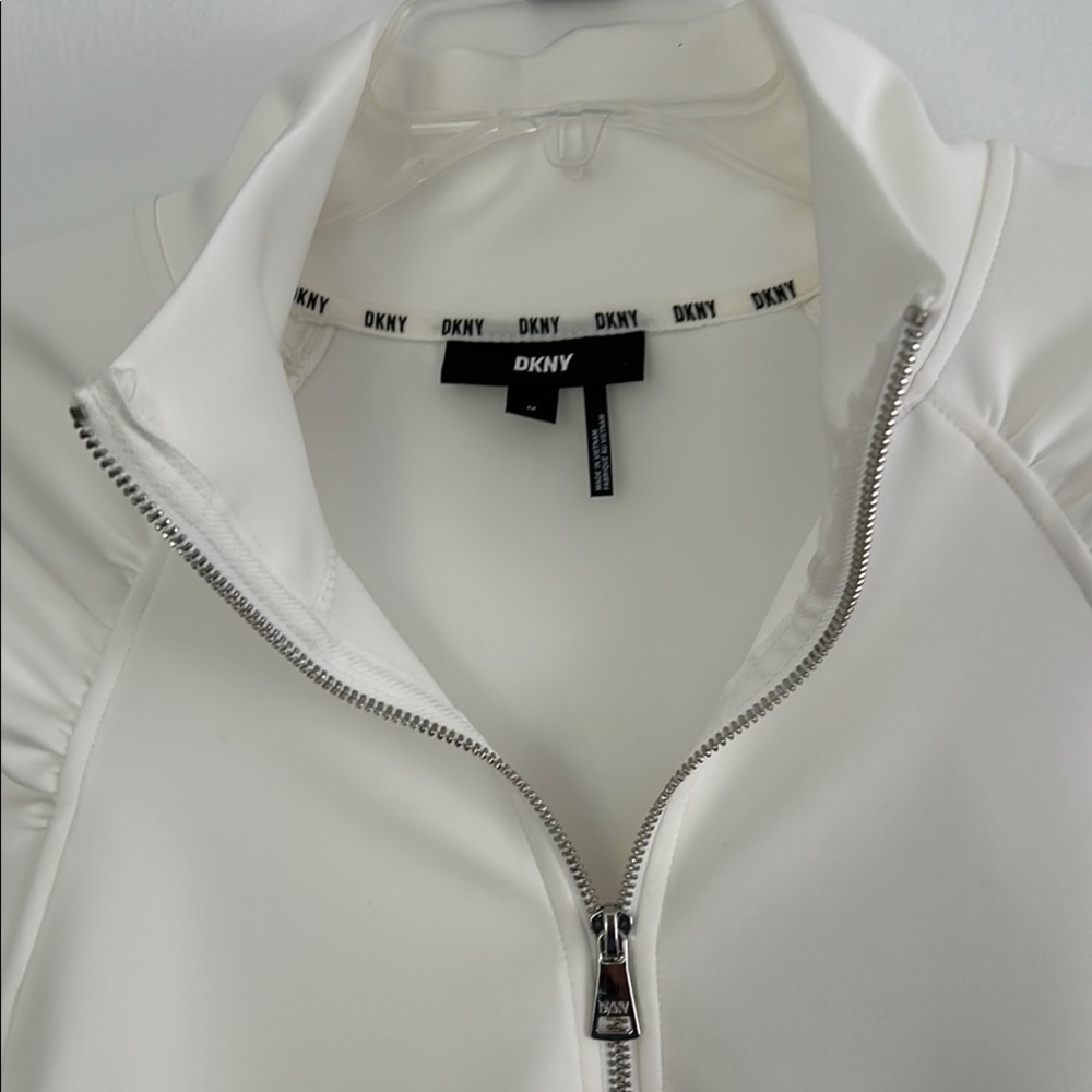 DKNY Ivory Zip-Up Jacket